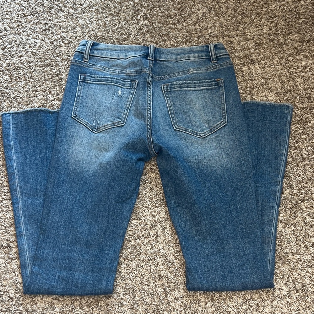 Altar'd State Light Blue Distressed Flare Jeans - Picture 7 of 10